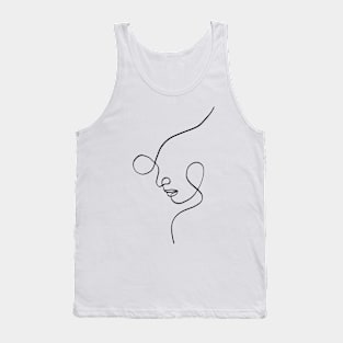 Minimal one line art woman face Tank Top